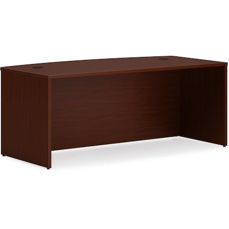 Seatsolutions 72 in. Rectangle Bow Shell Desk, Mahogany SE2491240